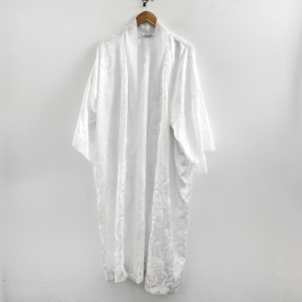 MISS DIOR Vintage Floral Print Brocade Robe Size Large